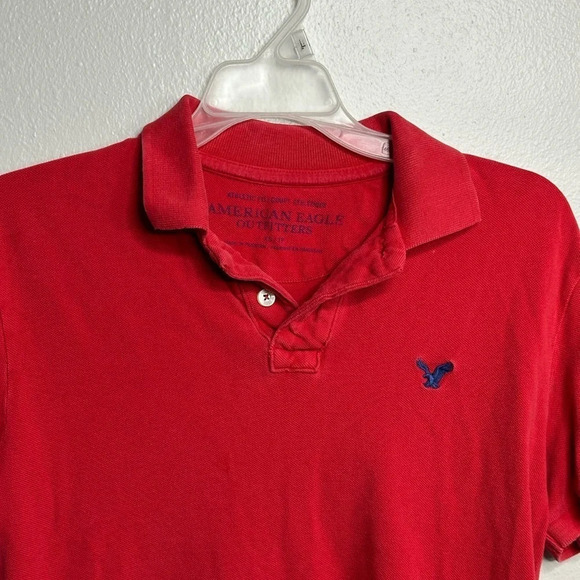 American Eagle Men Polo Red Casual Shirt Athletic Fit Size XS - Picture 4 of 8